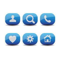Blue icon set vector