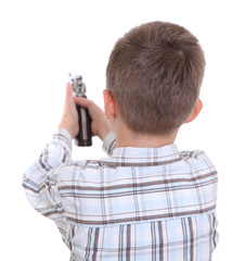 Boy with toy gun