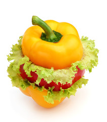 Sweet pepper with lettuce