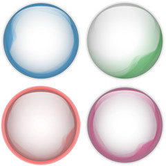 Glass Circle Button Colorful Acqua