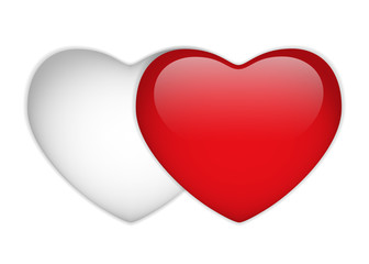 Glass Red and White Heart