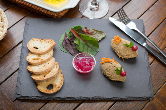 Chicken Liver Pate with Onion Marmalade dish