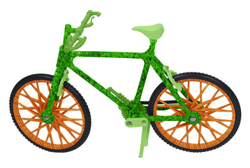 Fototapeta premium Going Green with a Wood and Grass Bicycle