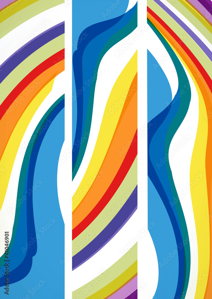 Sticker abstract colorful header rainbow wave set