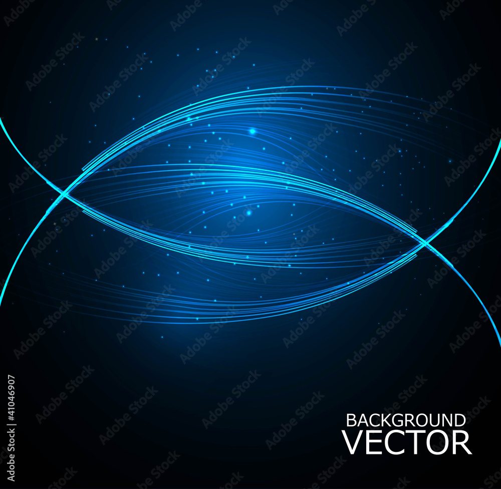 Wall mural Abstract technology lines wave vector