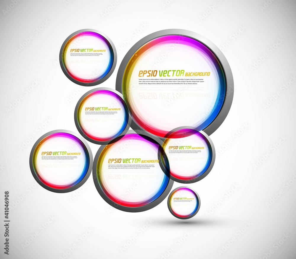 Sticker abstract vector colorful circle for speech bubbles