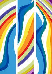 Obraz premium abstract colorful header rainbow wave set