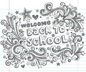Back to School Sketchy Notebook Doodles Vector Design