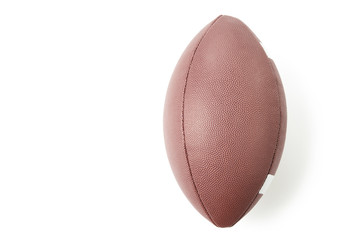 American football isolated on white, view from above