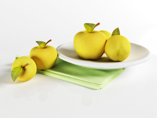 beautiful delicious apples on a plate