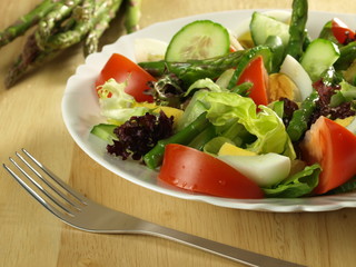 Vegetarian salad with eggs