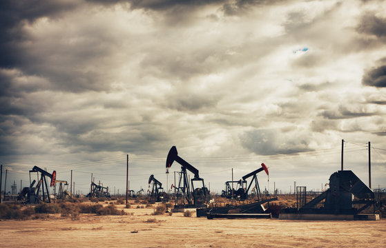 Oil Field In Desert, Oil Production