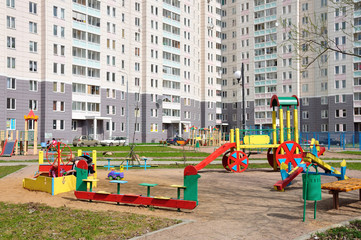 Children's playground in the yard
