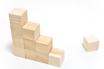 立方体の積木の階段