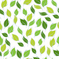 Vector illustration of leaves. (Seamless stylish pattern)