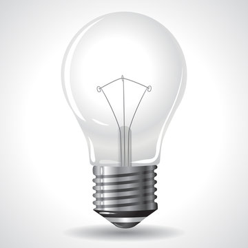 Vector Bulb Isolated on Grey Gradient Background. Vector.