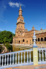 Plaza de España, Torre Norte, Sevilla - obrazy, fototapety, plakaty