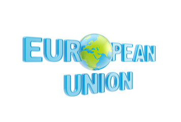European Union symbol with earth globe