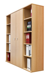 bookcase with folders