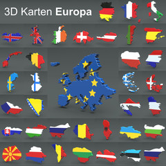 Obraz na płótnie Canvas 3d karty Europa Collection