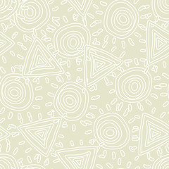 Seamless texture with abstract sun. Vector illustration.