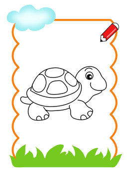 pagina da colorare, tartaruga