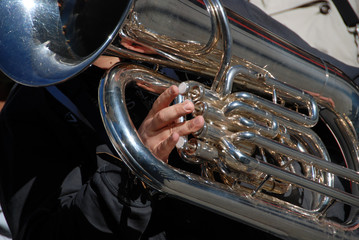 Fingers on tuba