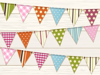 bunting background one white wood