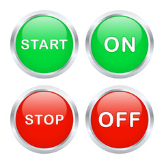On and off buttons. Vector illustration