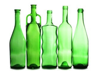 Green wine bottles