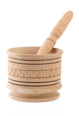 mortar and pestle isolated on white