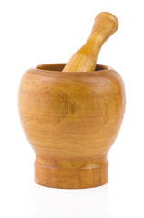 mortar and pestle isolated on white