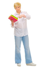 Senior woman with books