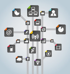 Modern social media abstract scheme