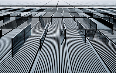 Abstracte weergave van een metalen gebouw