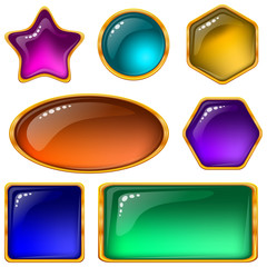 Buttons with multicolored gems, set