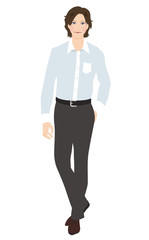 ワイシャツ姿の男性