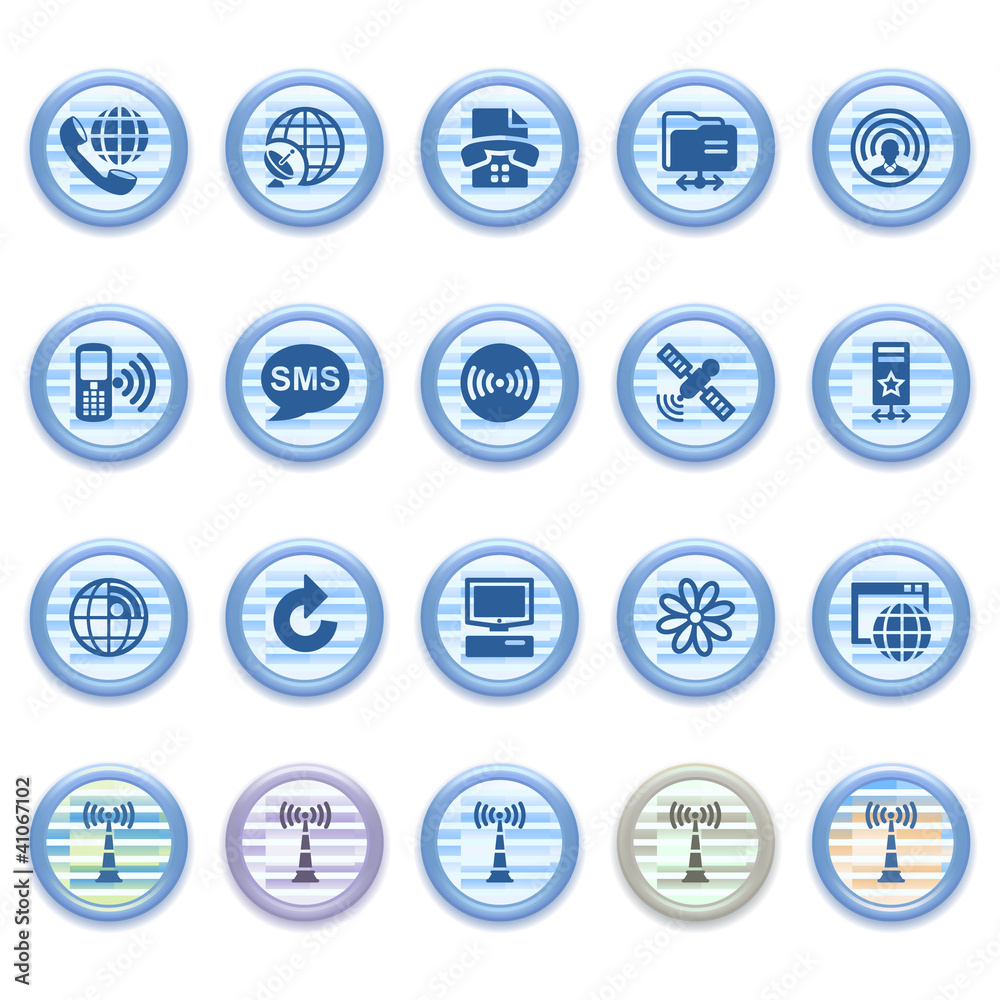 Canvas Prints Blue web icons set 26