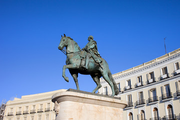Statue of King Charles III in Madrid