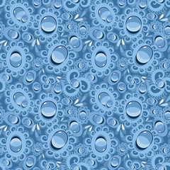 Drops and water bubbles seamless background
