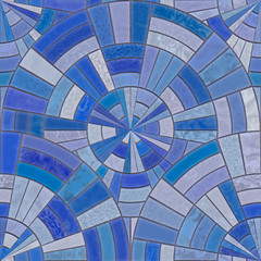 Blue circular tiles