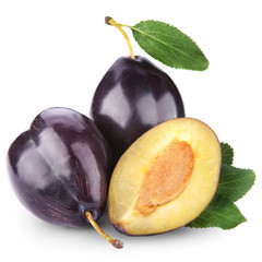 Plums isolated