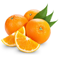 Orange fruit isolated on white background