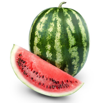 Watermelon isolated on white background + Clipping Path