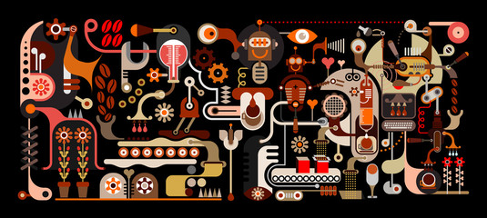 Coffee Factory - vector illustration
