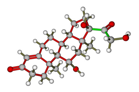 Hormone cortisol (hydrocortisone) molecule