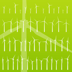 Wind electricity generators vector background