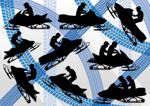 Snowmobile Motorbike Silhouette Vector