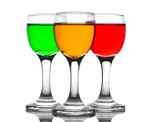 alcoholic cocktails isolated on white