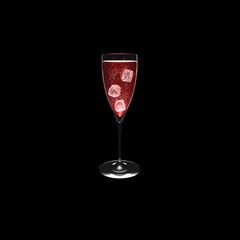 Wine glass isolate with black